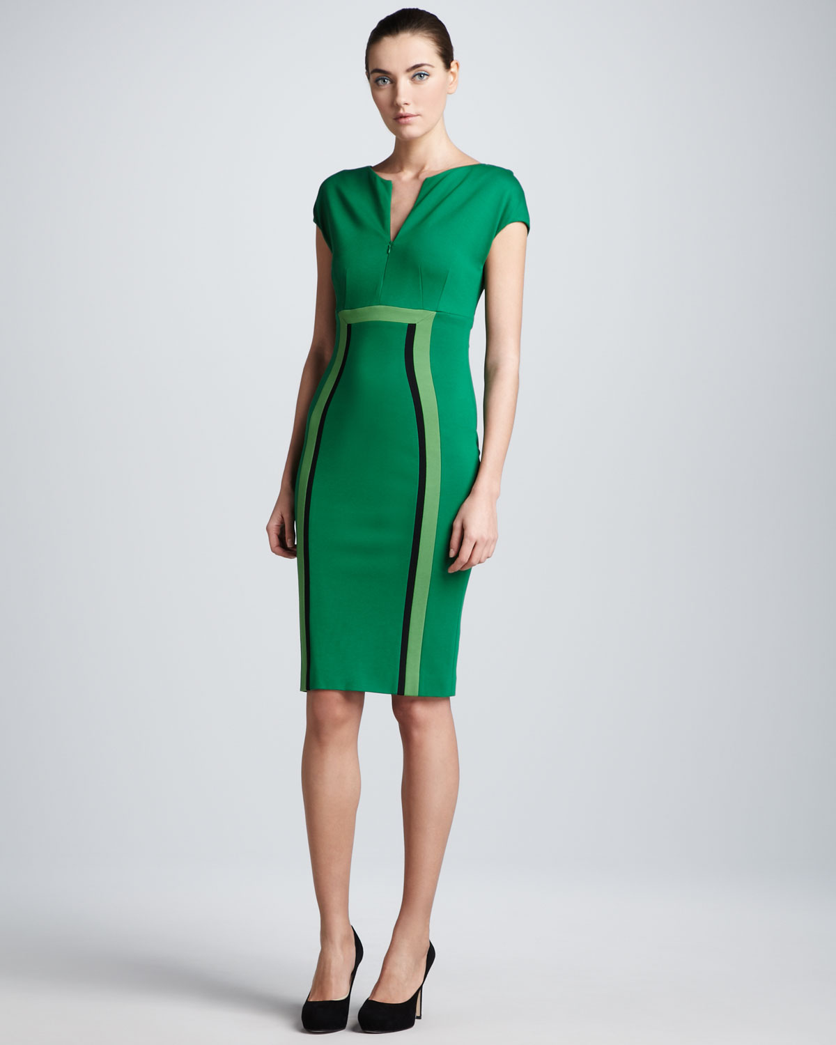 Escada Dondi Zipfront Jersey Dress Green in Green | Lyst