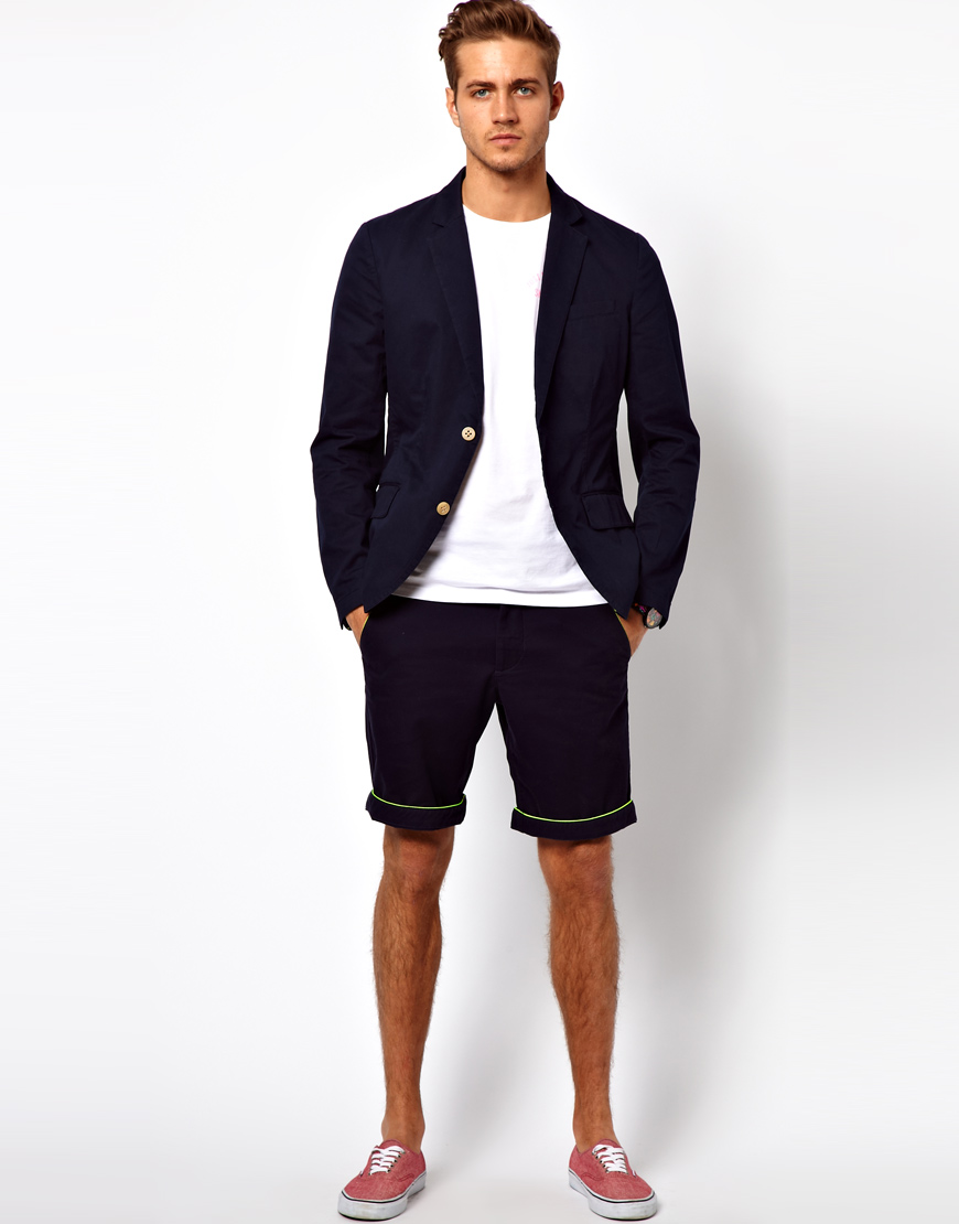 Lyst - Asos Esprit Suit Shorts in Blue for Men