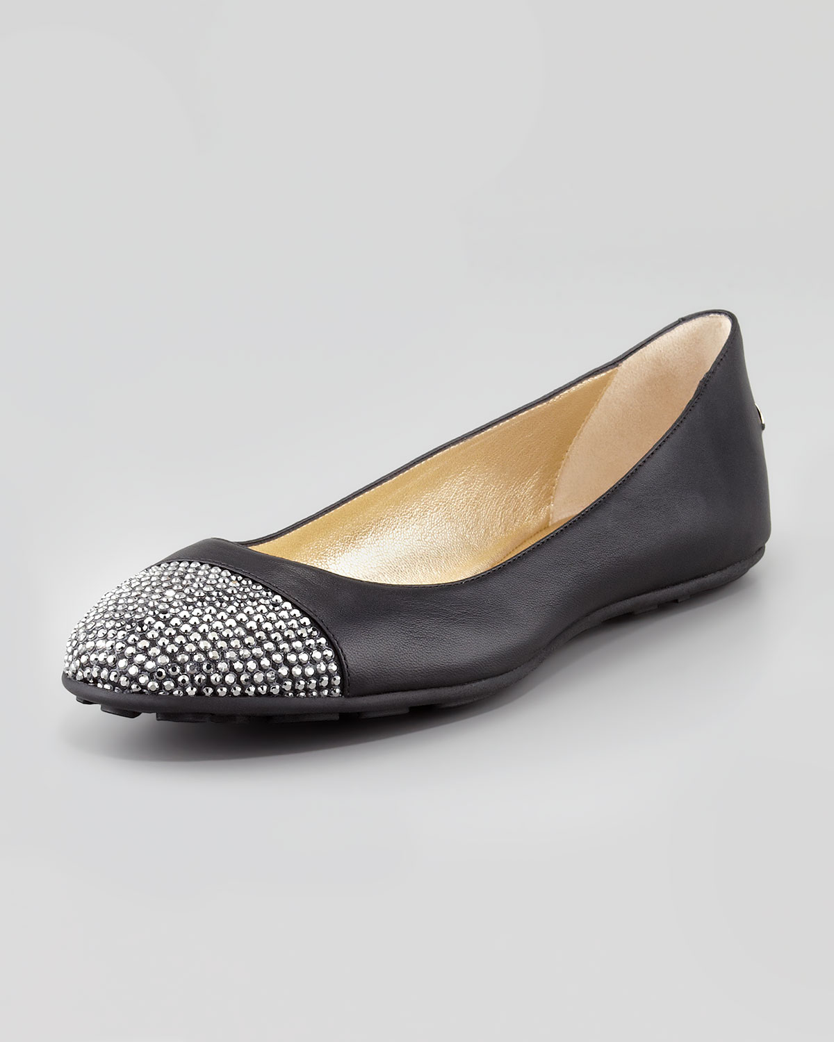 Lyst - Jimmy Choo Wrena Crystaltoe Ballerina Flat in Black