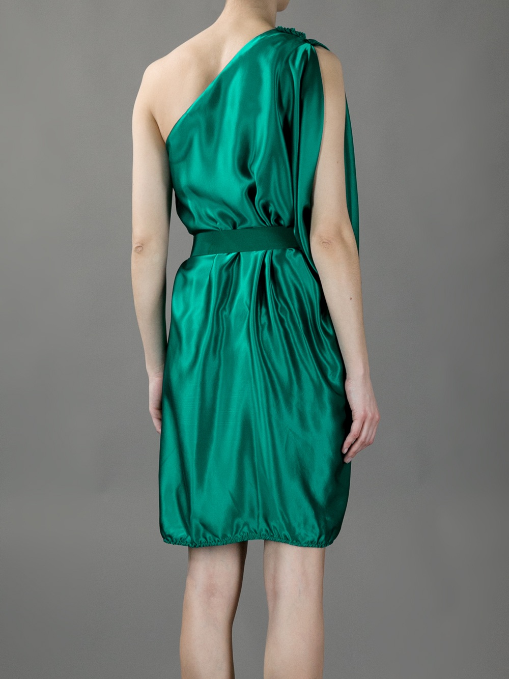 one shoulder silk