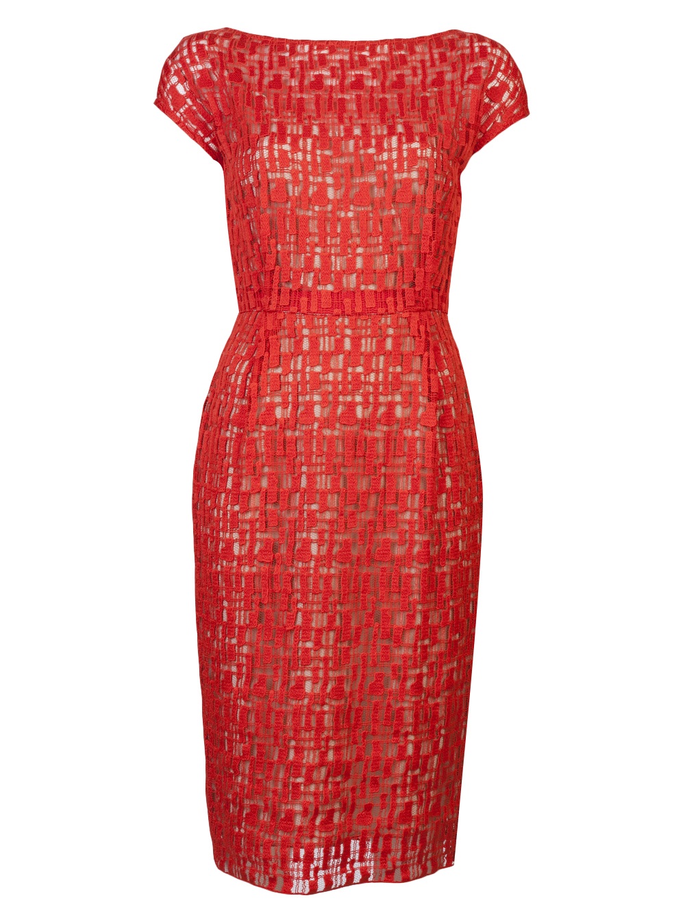 Lela rose Jigsaw Lace Dress in Orange Lyst