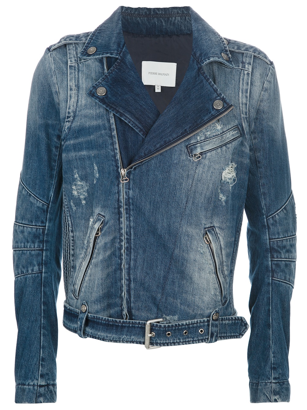 Balmain Denim Biker Jacket in Blue for Men Lyst