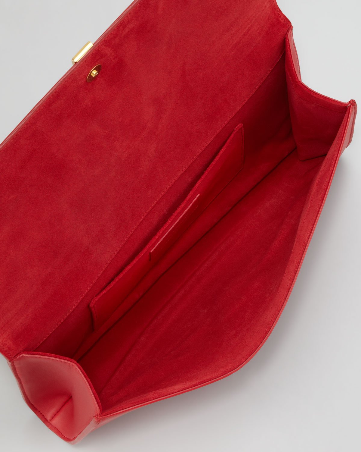 Saint laurent Y Ligne Clutch Bag Red in Red (ROUGE) | Lyst