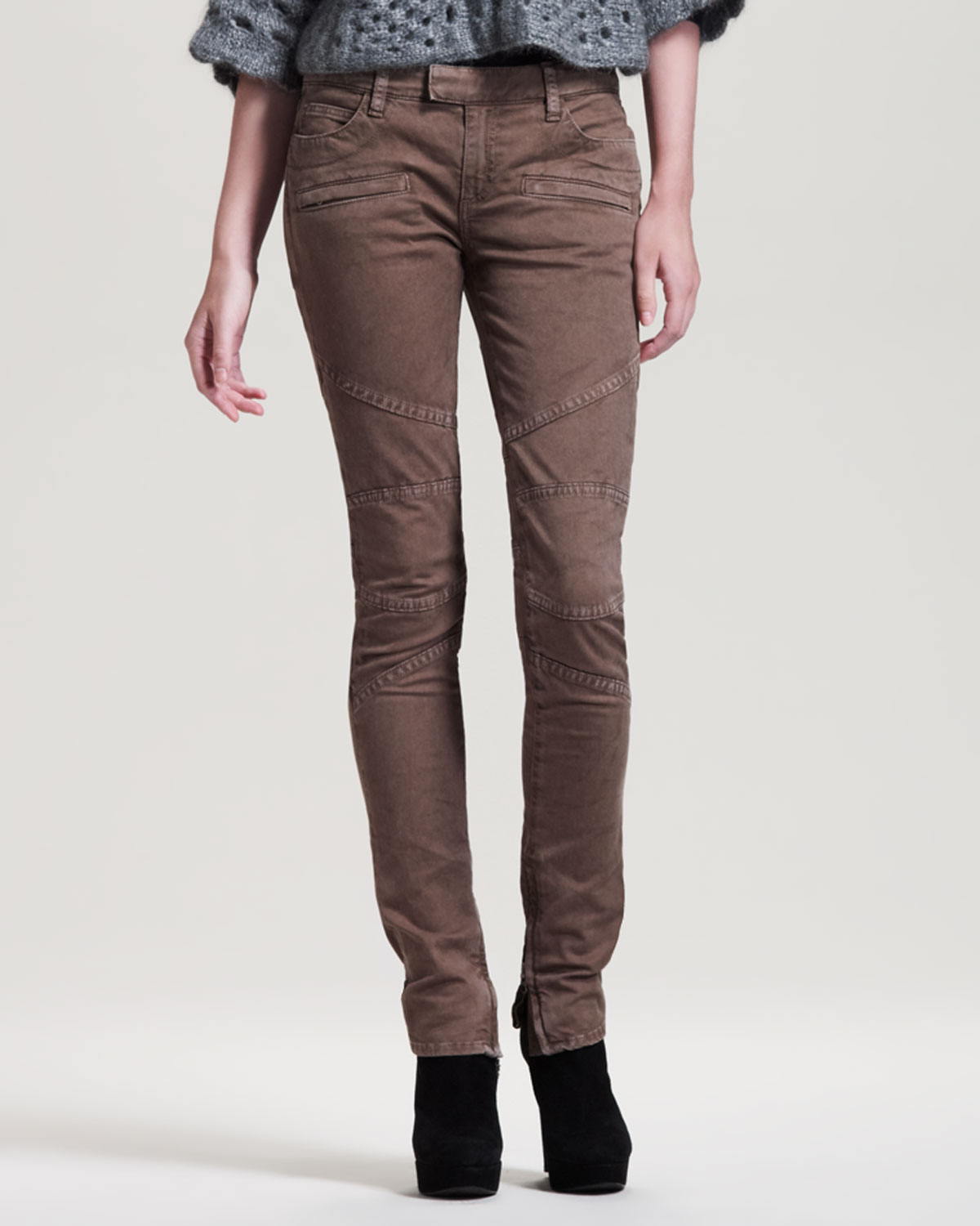 Skaist taylor Womens Twill Motorcycle Pants in Brown Lyst