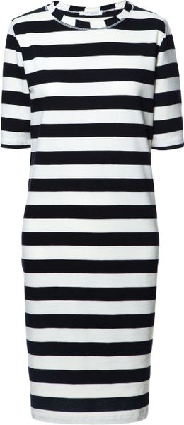 Zara Striped Dress in Black (Black / White) | Lyst