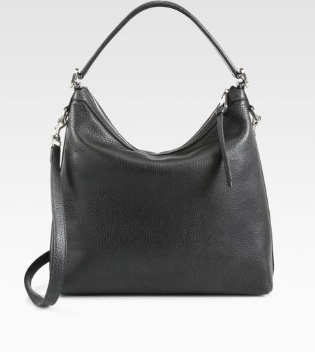 Gucci Miss Gg Leather Hobo in Black (ANTHRACITE) | Lyst
