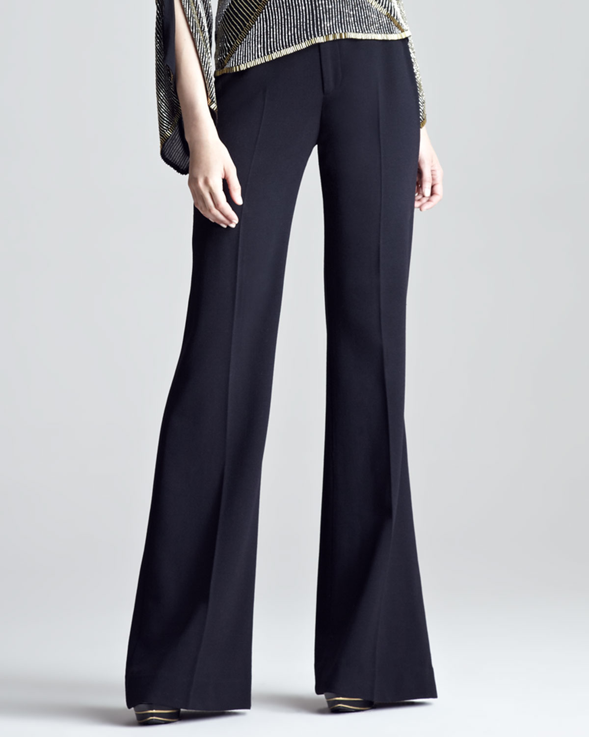 Ralph Lauren Collection Womens Flared Gabardine Pants in Black | Lyst