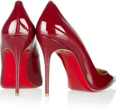 Christian Louboutin Completa 100 Patentleather Pumps in Red (Burgundy ...