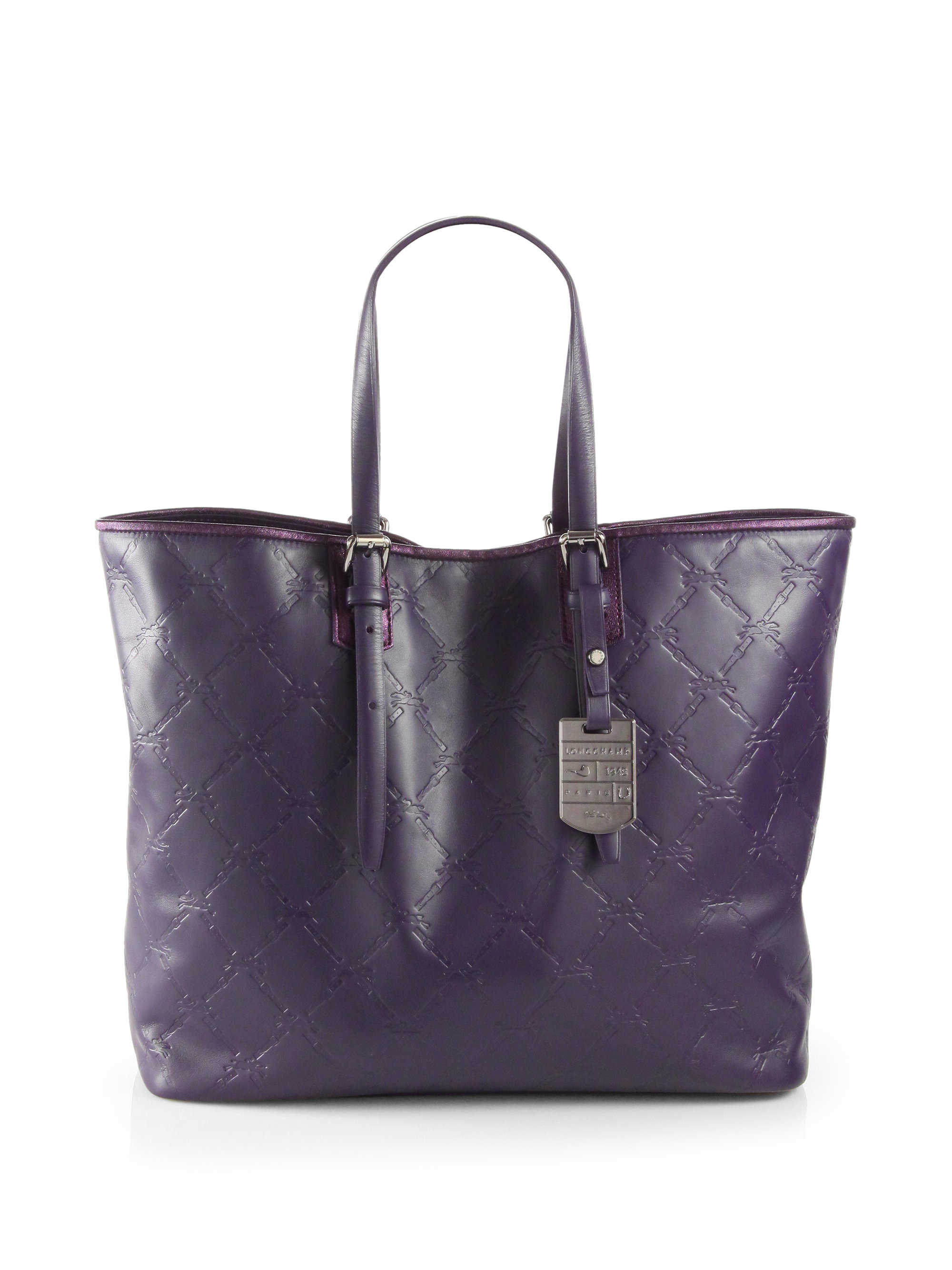 Longchamp Lm Cuir Shoulder Tote in Purple Lyst