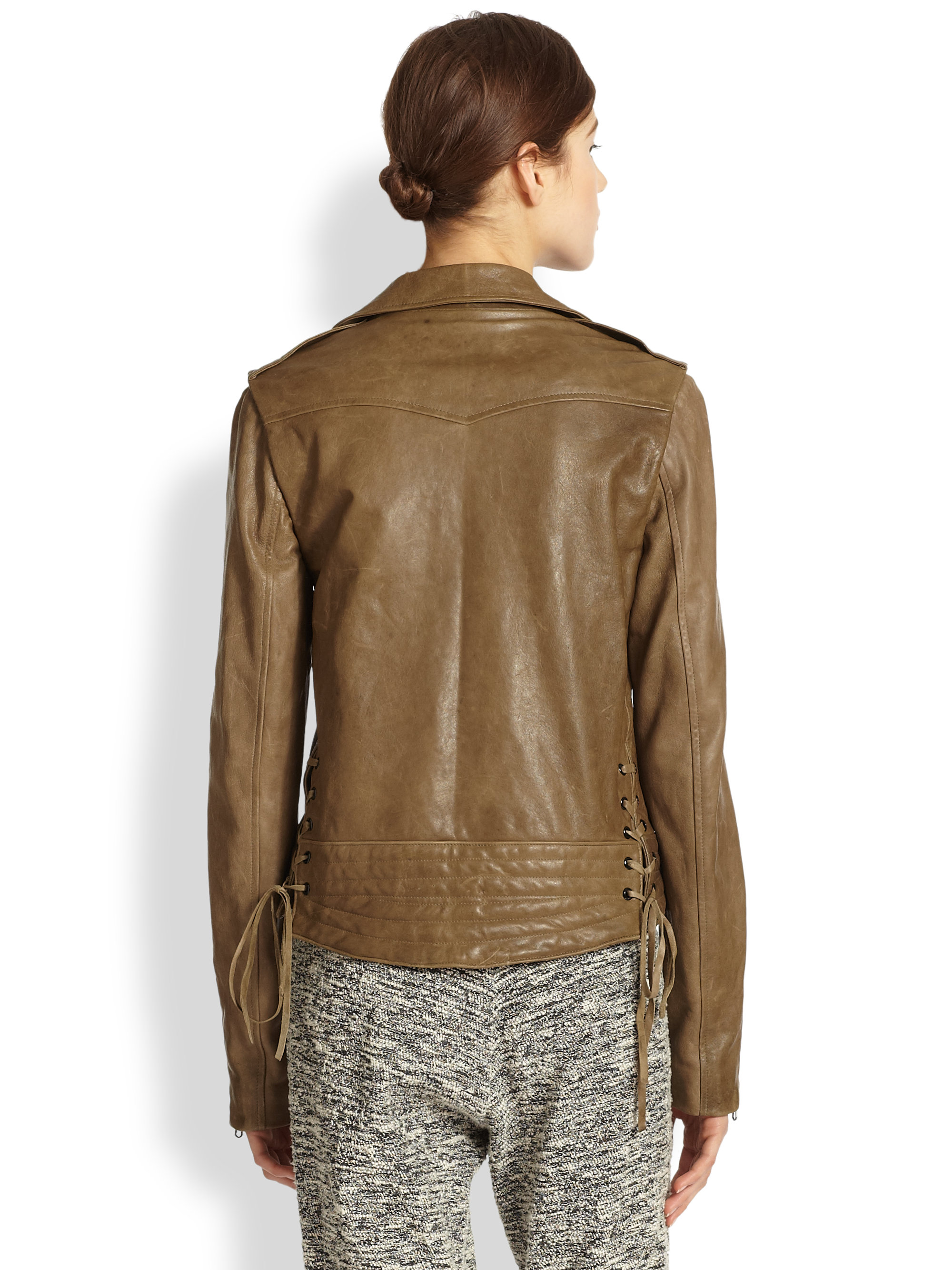 Lyst - Rag & bone Bowery Convertible Leather Jacket in Brown