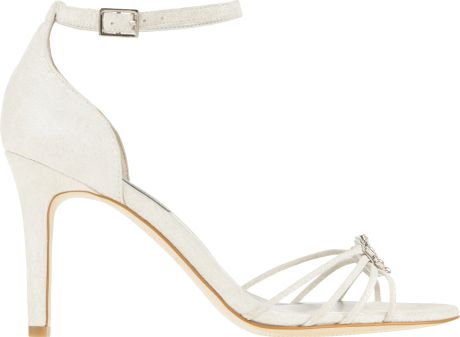 Ann Taylor Jewel Sunburst Suede Sandals in White (bridal ivory) | Lyst