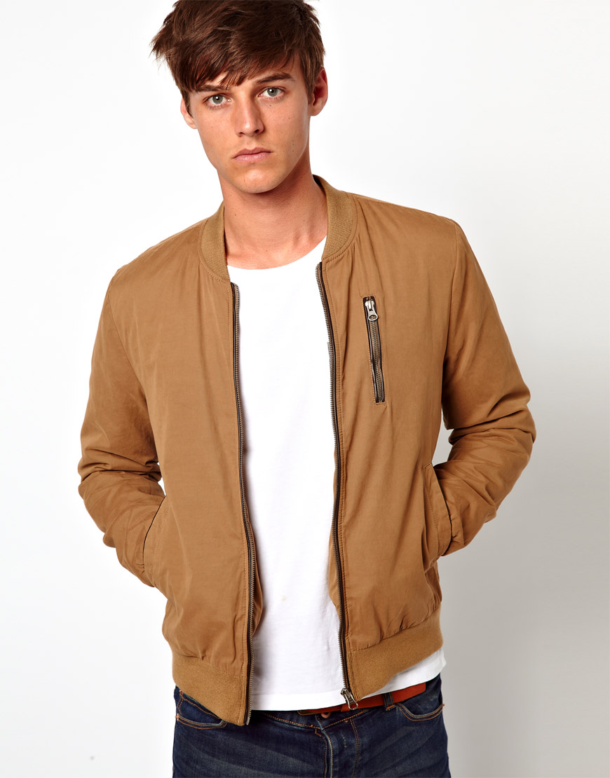 Lyst Asos iBomberi iJacketi in iBrowni for Men