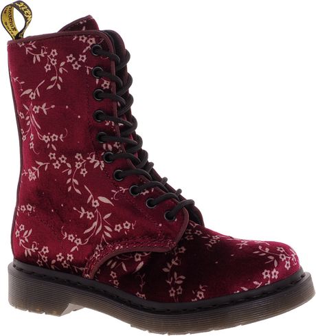 Dr. Martens Drmartens Print Avery Velvet Boot in Purple ...