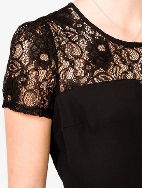 Forever 21 Semisheer Lace Top in Black | Lyst