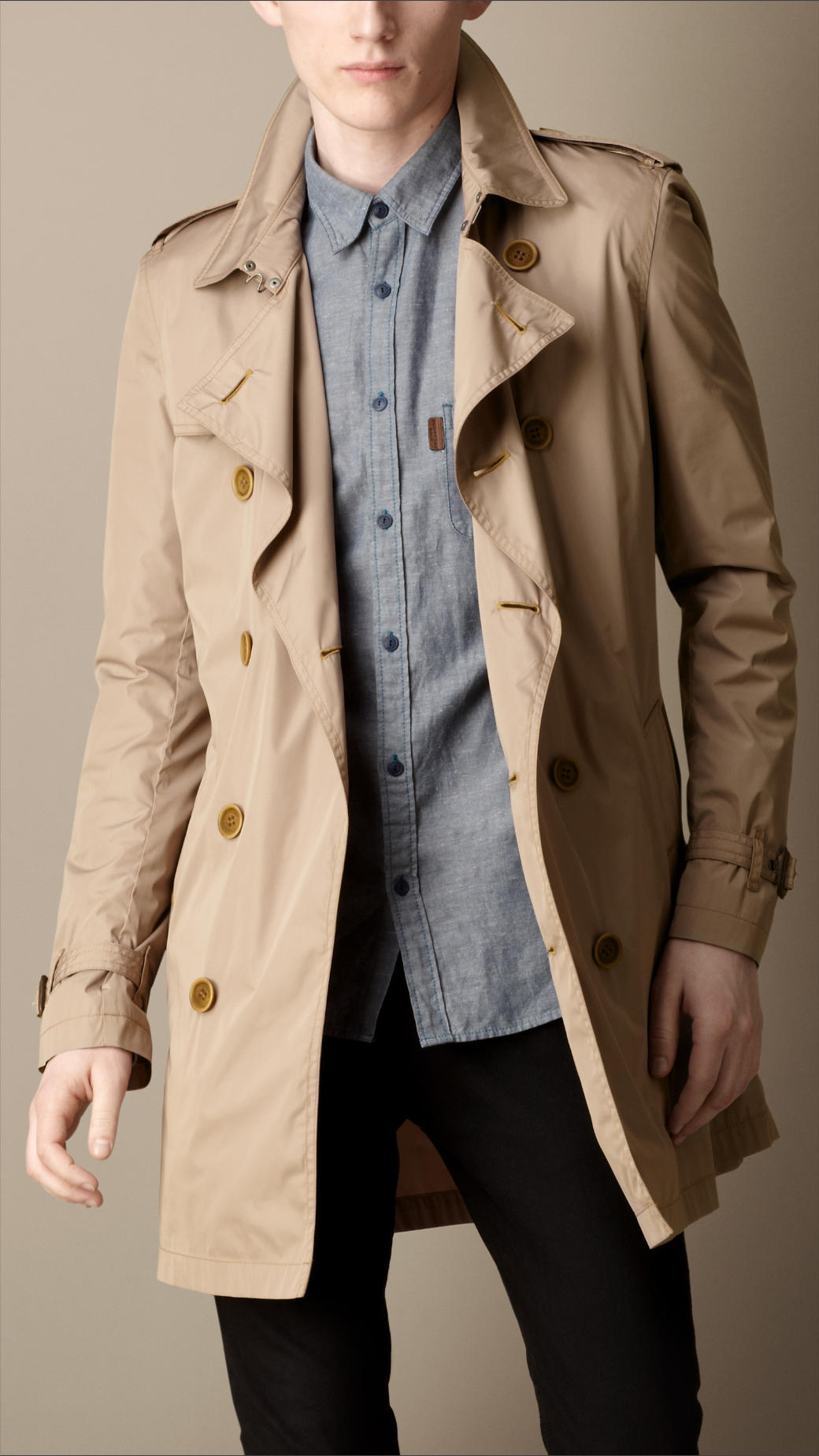 Lyst - Burberry Mid-Length Lightweight Trench Coat in Natural for Men