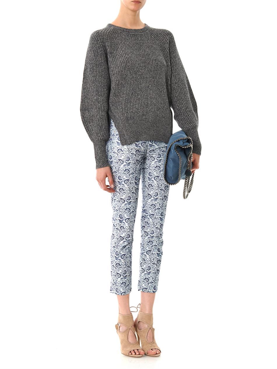 Lyst - Étoile isabel marant Irwin Printed Corduroy Trousers in Blue