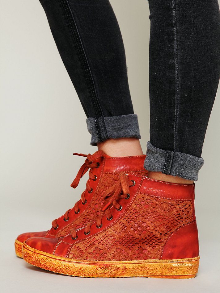 Lyst Free People Atlas Crochet Sneaker in Brown