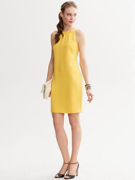 Banana Republic Yellow Halter Dress in Yellow (lemon drop) | Lyst