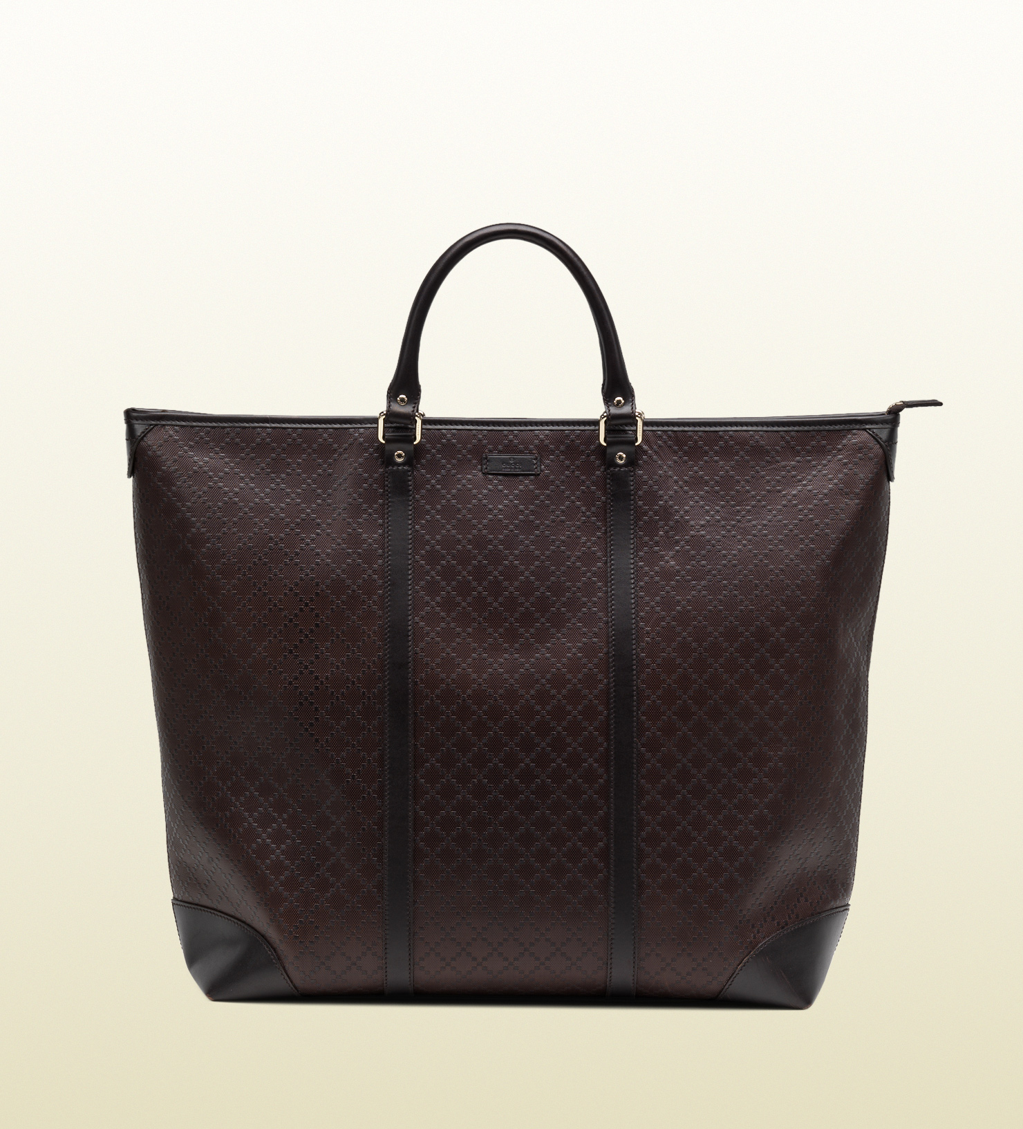 Gucci Large Brown Diamante Leather Top Handle Tote in Brown for Men | Lyst