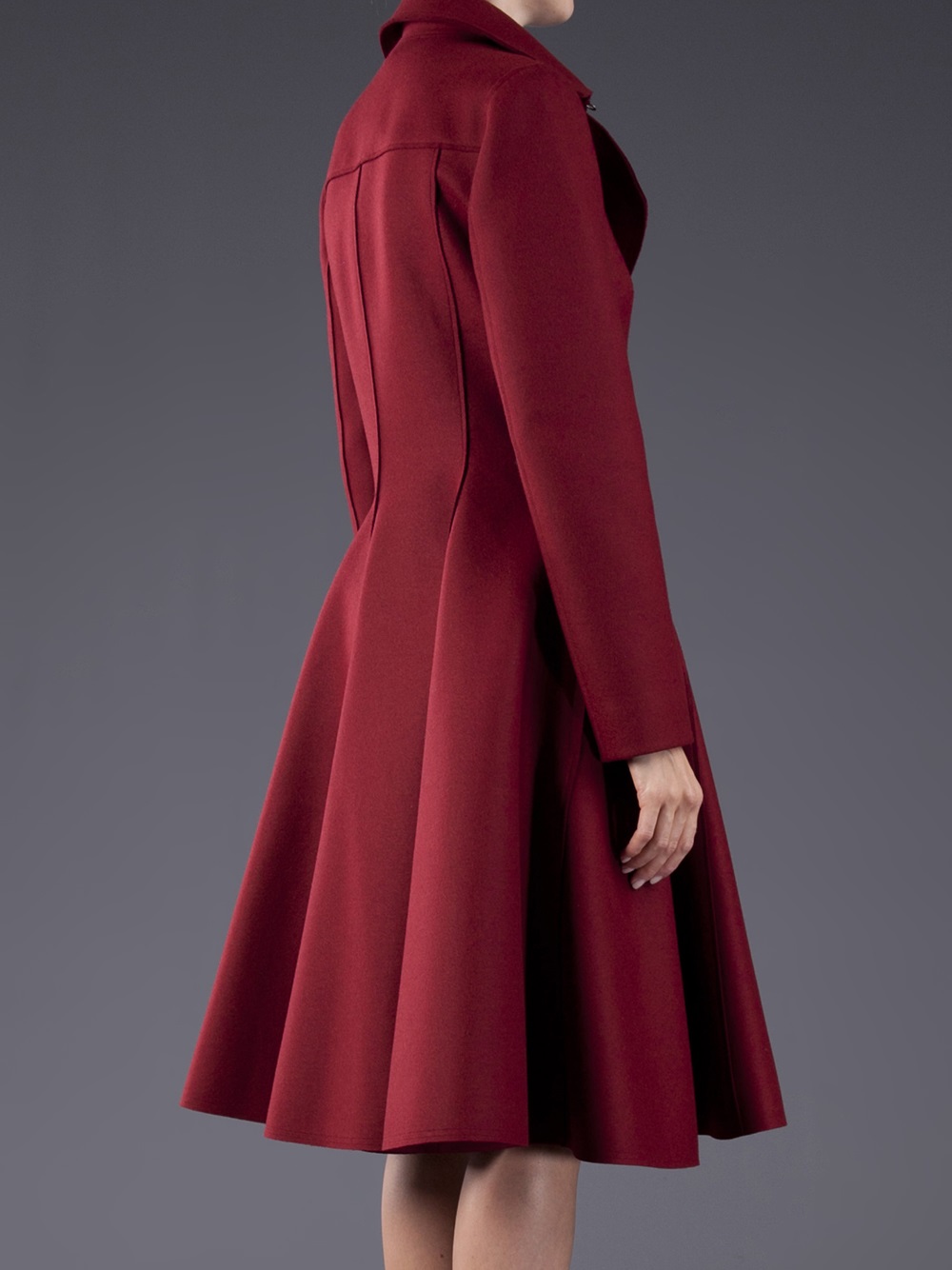 Lyst - Lanvin Flare Skirt Coat in Red