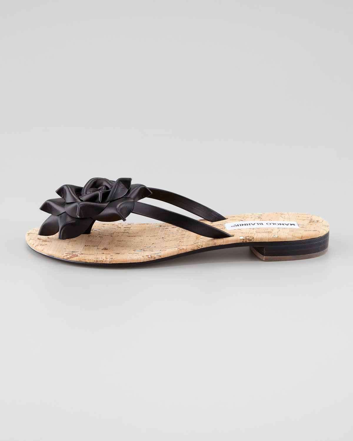 manolo black flats