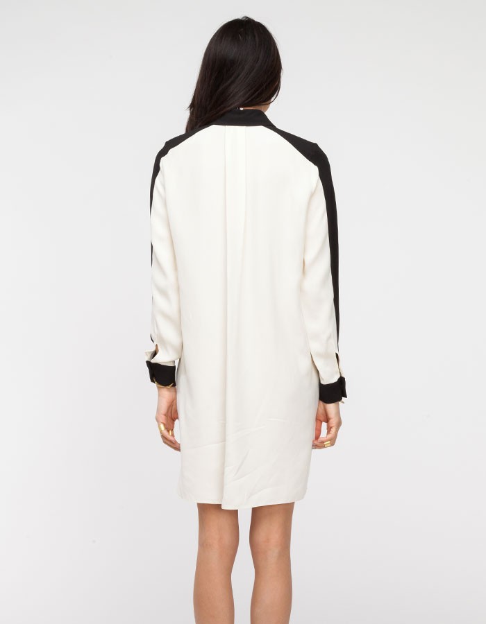 Topshop Contrast Shirt Dress in White | Lyst