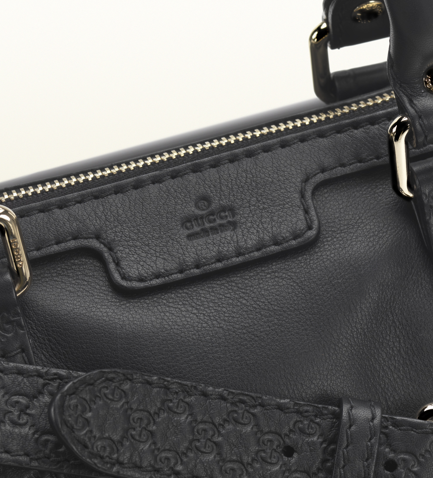 Lyst - Gucci Vintage Web Black Leather Boston Bag in Black for Men