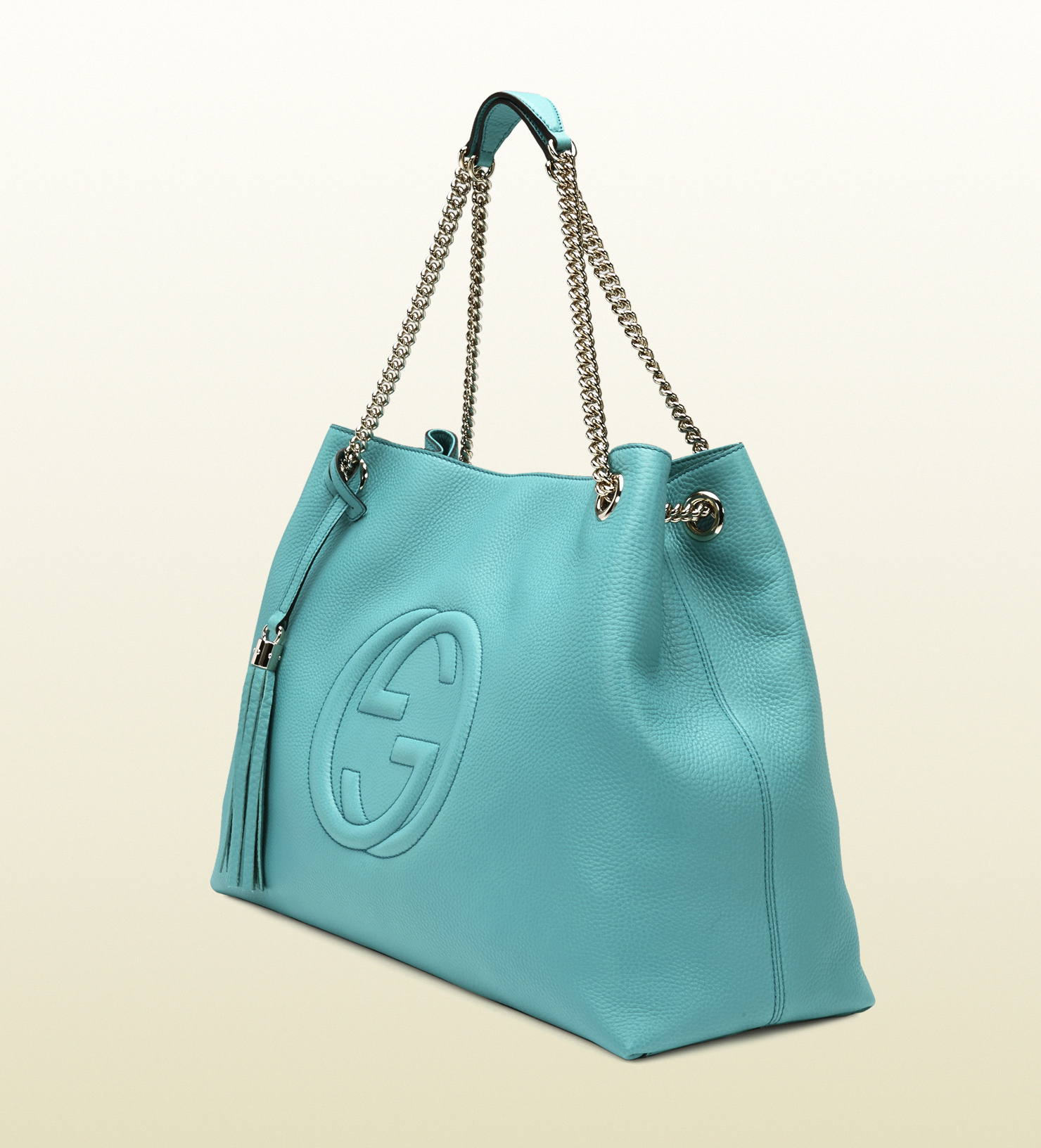 Gucci Soho Light Blue Leather Shoulder Bag in Blue | Lyst