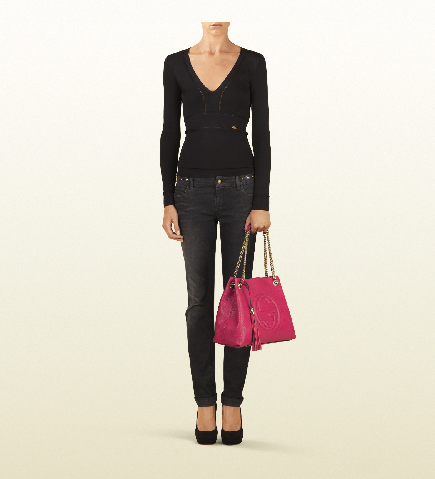 Lyst - Gucci Soho Shocking Pink Leather Shoulder Bag in Pink