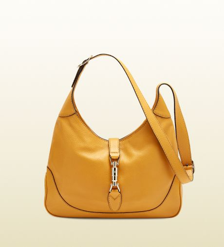 Gucci Jackie Yellow Leather Shoulder Bag in Yellow | Lyst