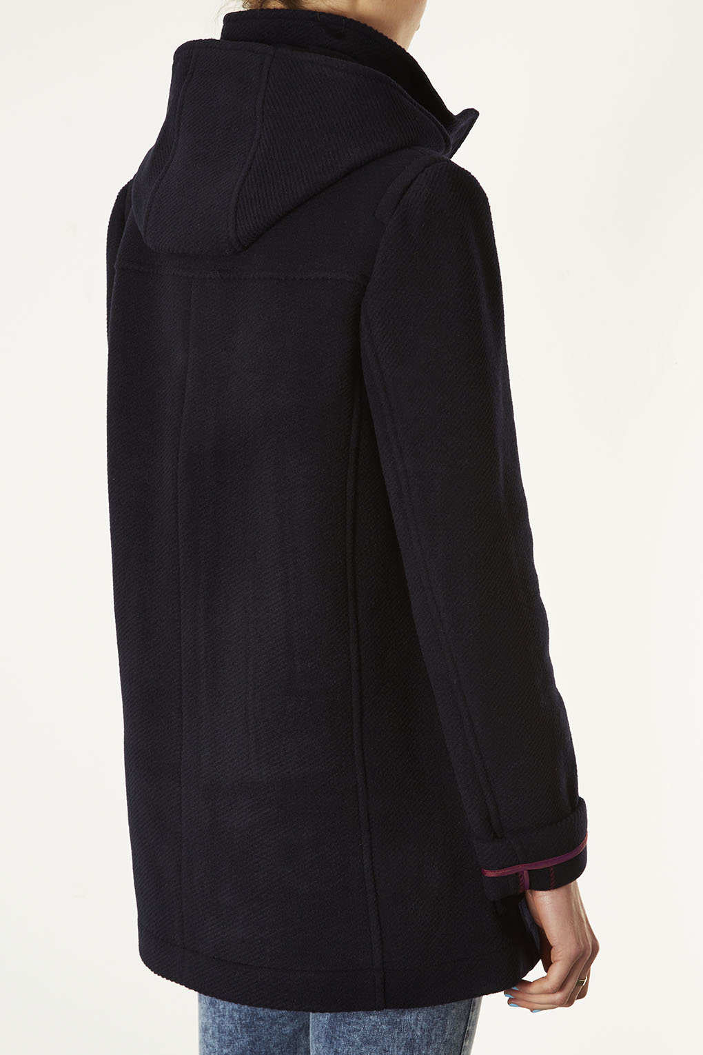 Lyst Wool Hooded Duffle Coat in Blue