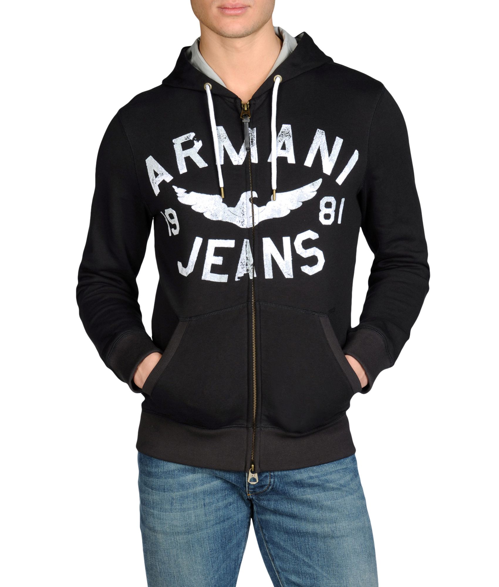 Armani Jeans Hoodie in Blue for Men - Lyst