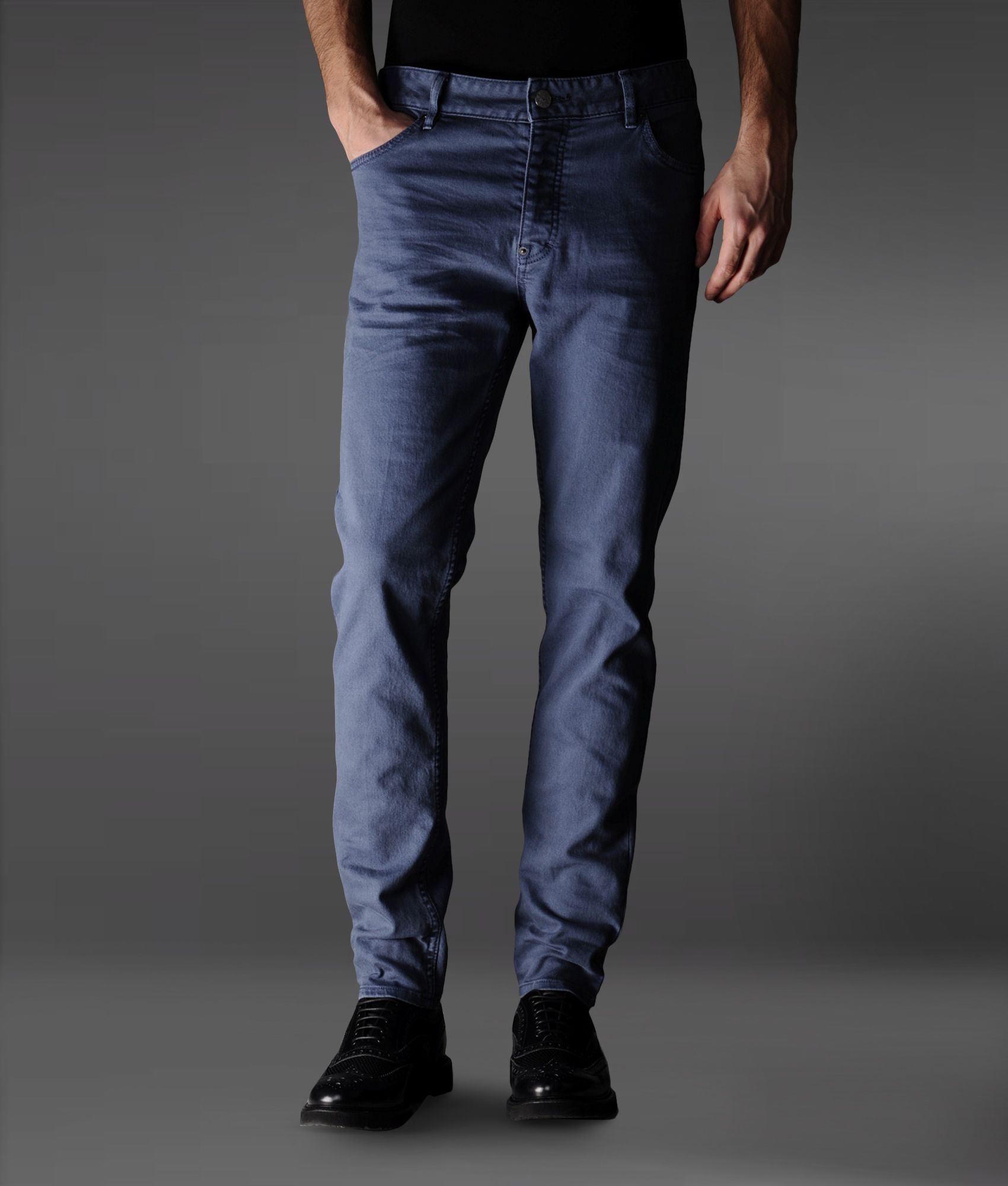 Lyst - Emporio Armani Skinny Carrot Jeans in Blue for Men