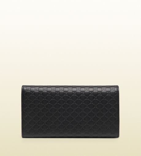 Gucci Microssima Leather Continental Wallet in Black | Lyst