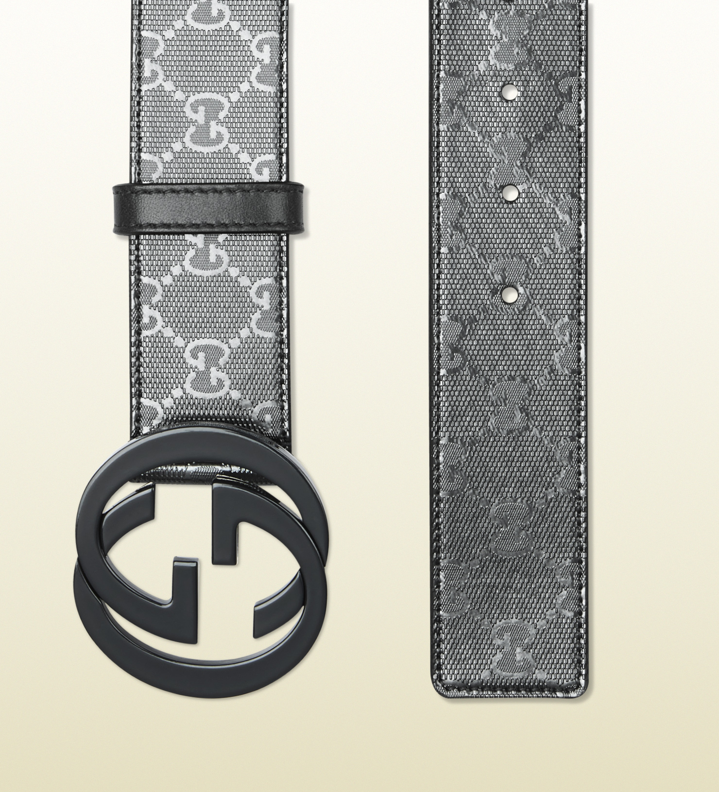 Lyst Gucci Gg Imprime Belt With Interlocking in Gray