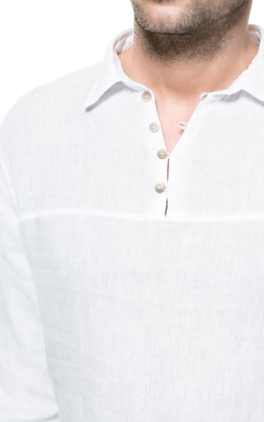 Zara Linen Shirt with Side Buttons in White for Men | Lyst