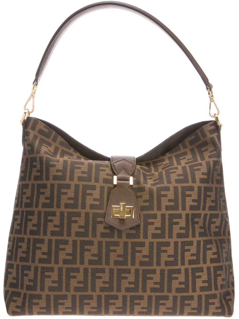 Lyst Fendi Classic Hobo Logo Bag In Brown Gallery