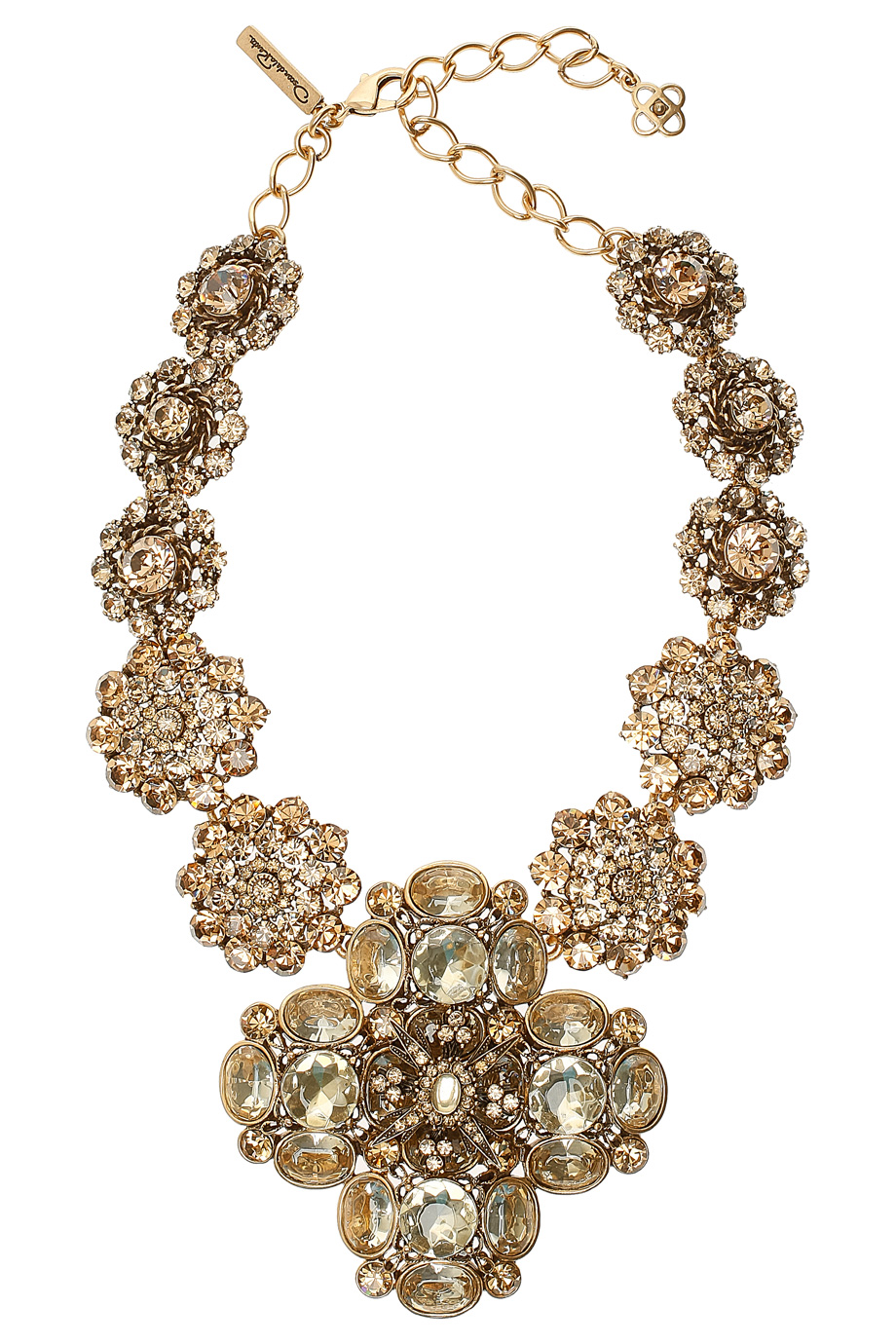 Oscar De La Renta Multi Stone Large Necklace in Gold | Lyst