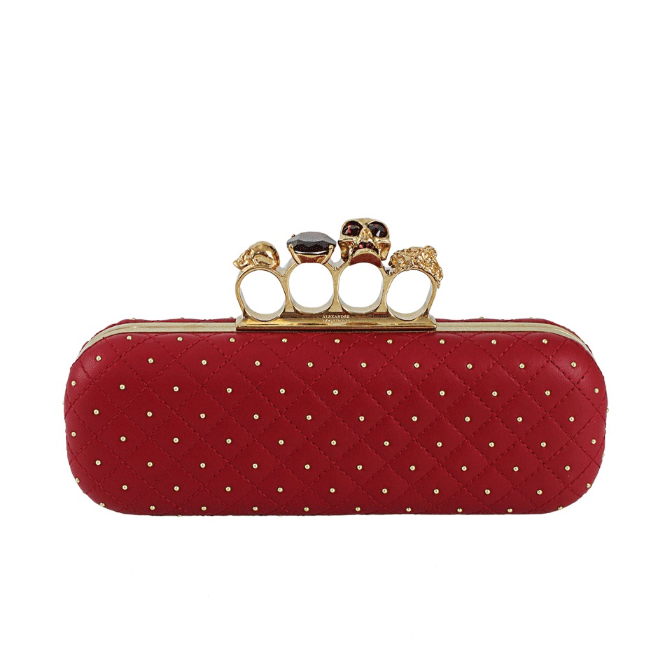 alexander mcqueen red clutch