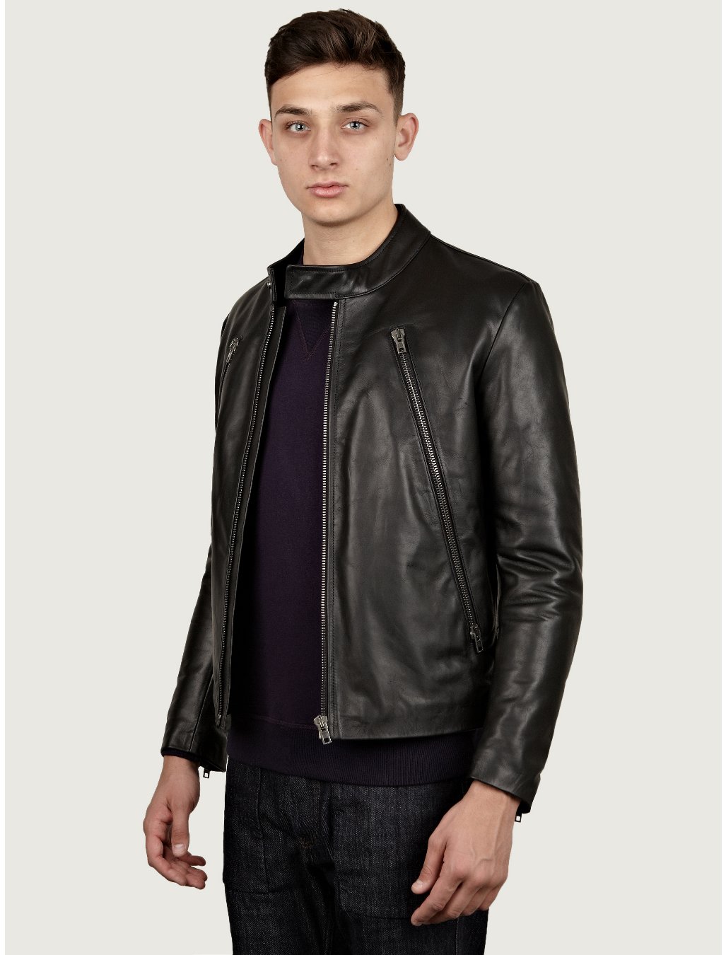 Maison Margiela 14 Mens Classic Leather Jacket in Black for Men | Lyst