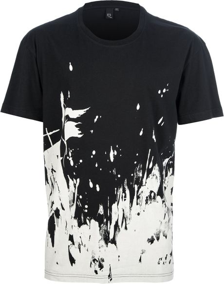 Mcq By Alexander Mcqueen Paint Splattered Tshirt in Black for Men | Lyst