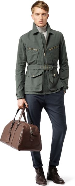 Reiss Crabtree Four Pocket Belted Field Jacket in Blue for Men (PETROL ...