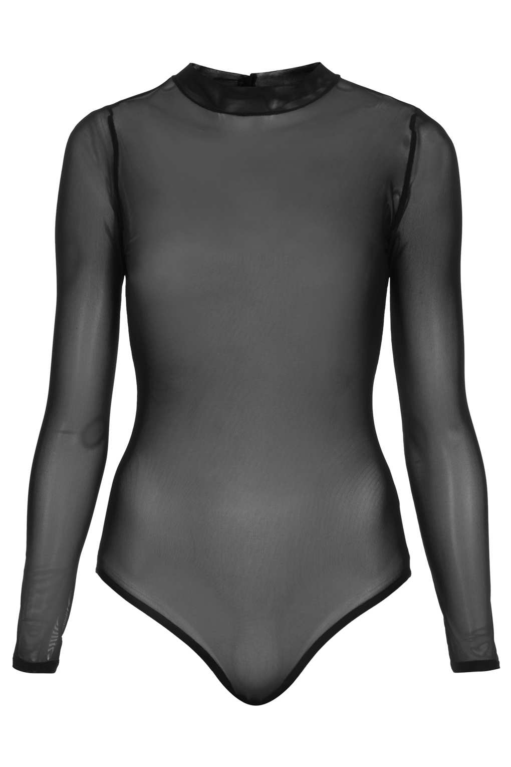 Open Back Mesh Body in Black Lyst