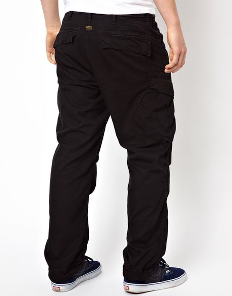 G-star Raw Cargo Pants Rovic Loose with Belt in Black for Men | Lyst