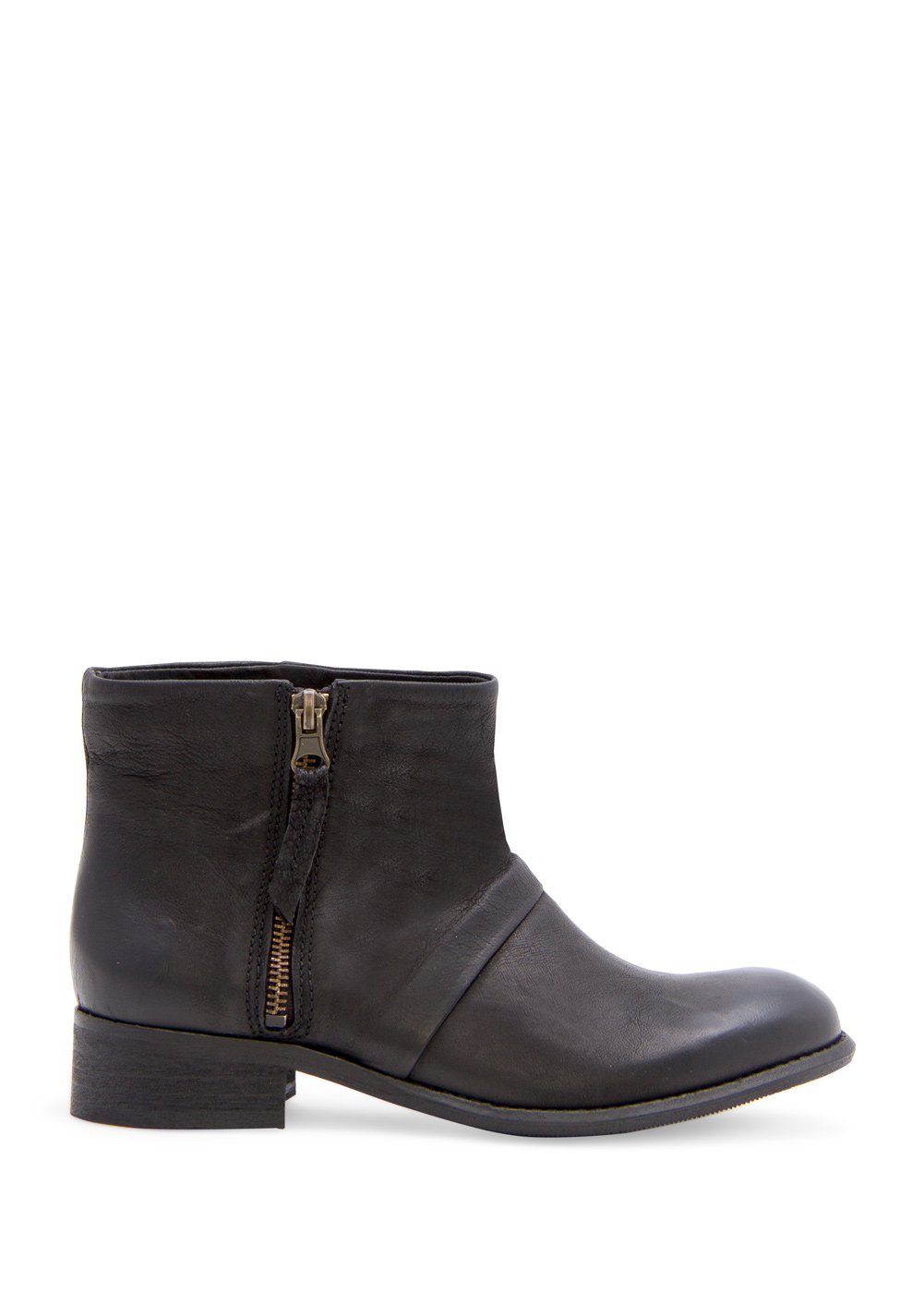 Lyst - Mango Leather Biker Ankle Boots in Black