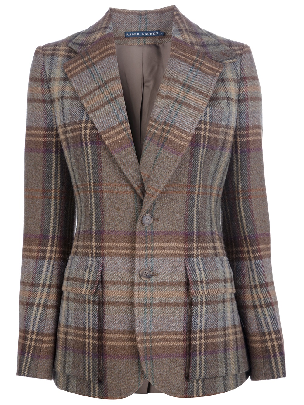 Lyst - Ralph Lauren Plaid Tweed Jacket in Brown