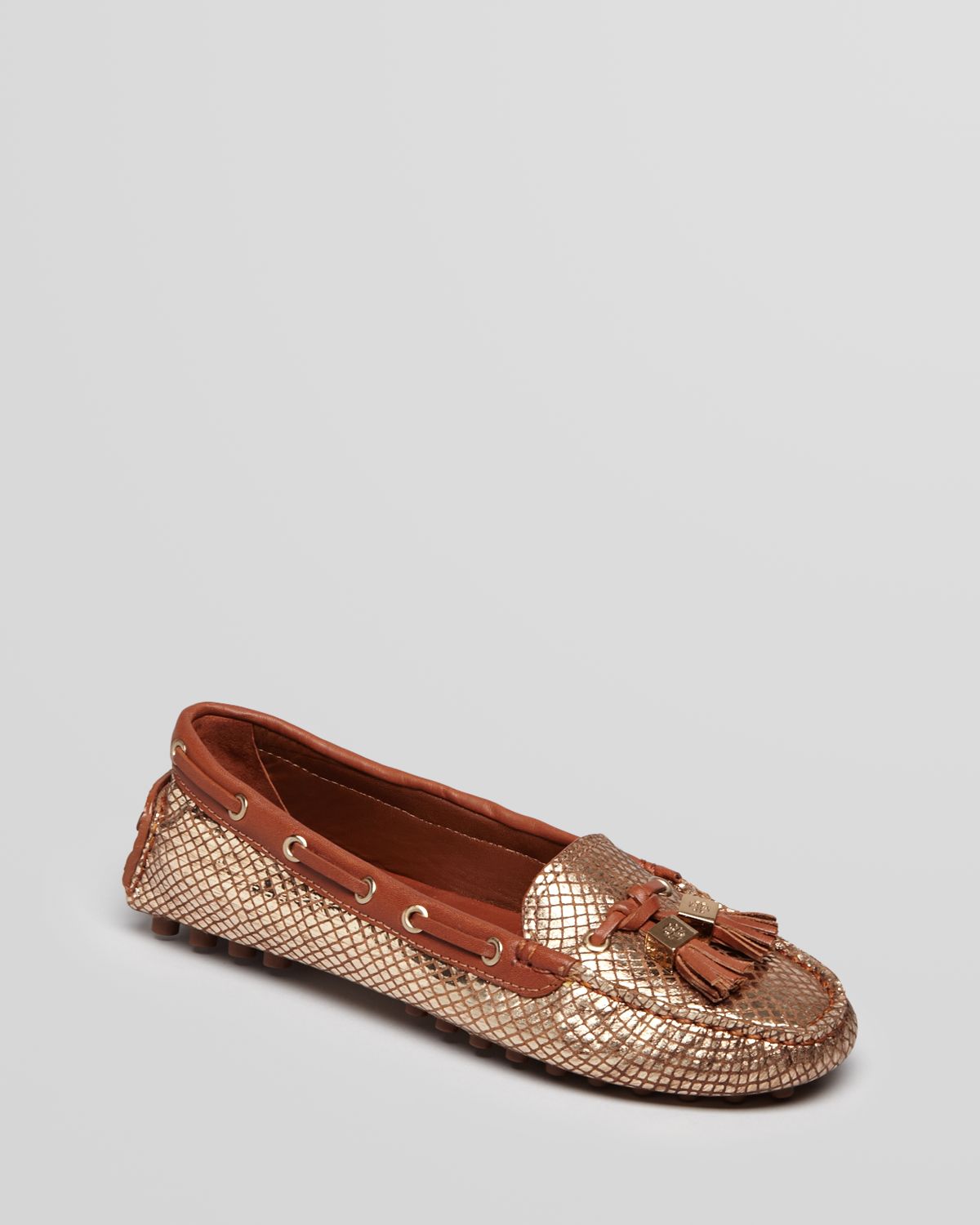 Lyst - Tory Burch Driving Moccasin Loafers Warner Flat in Brown