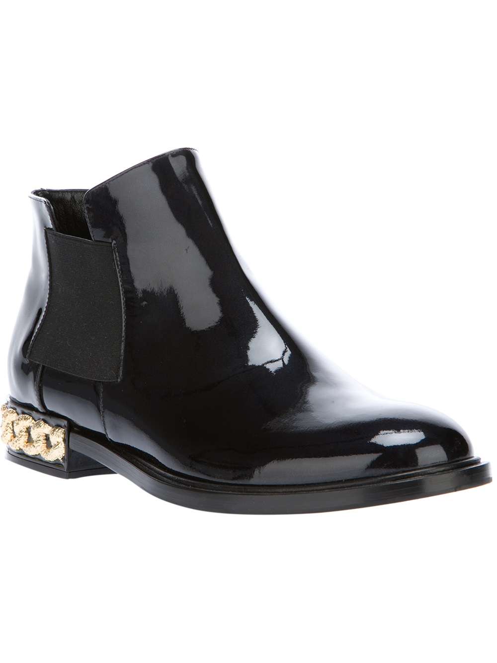 Lyst - Casadei Chain Detail Chelsea Boot in Black