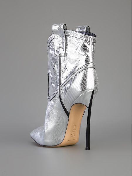 silver flat ankle boots