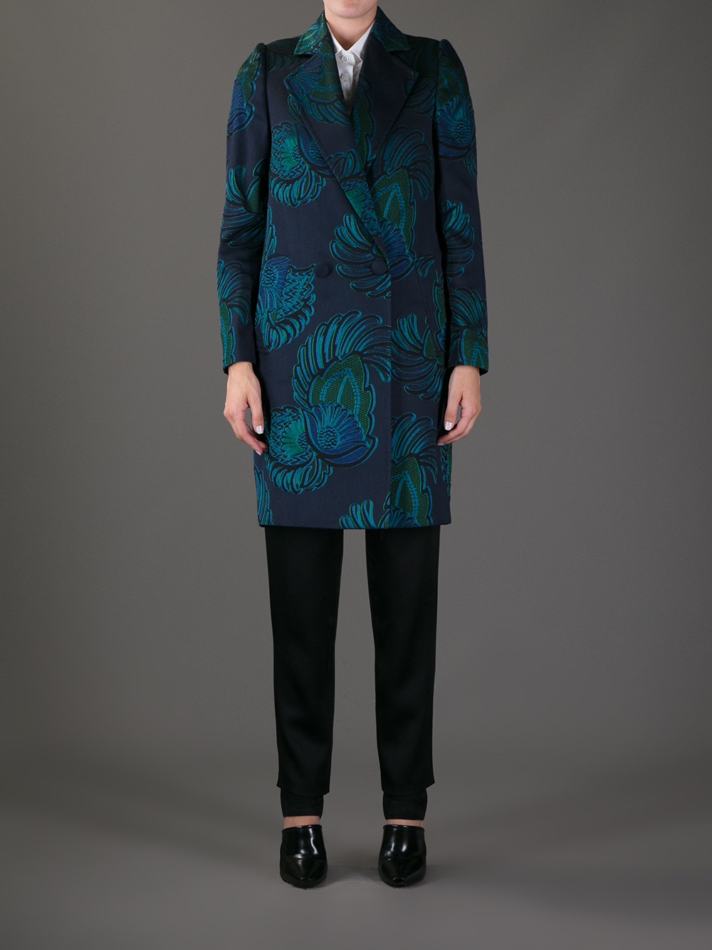 Lyst - Marc by marc jacobs Floral Brocade Coat in Blue